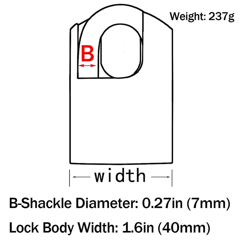 Mindy 3 Keys 40mm Heavy Duty Warehouse Shrouded Hardened Keyed Padlock Top Security Lock - Image 2